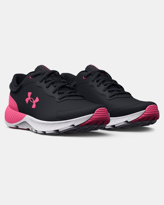 Girls' Grade School UA Charged Escape 4 Running Shoes, Black, pdpMainDesktop image number 3